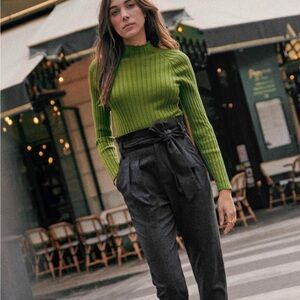 Sézane Charly Jumper Top Vert Prairie XS NWT